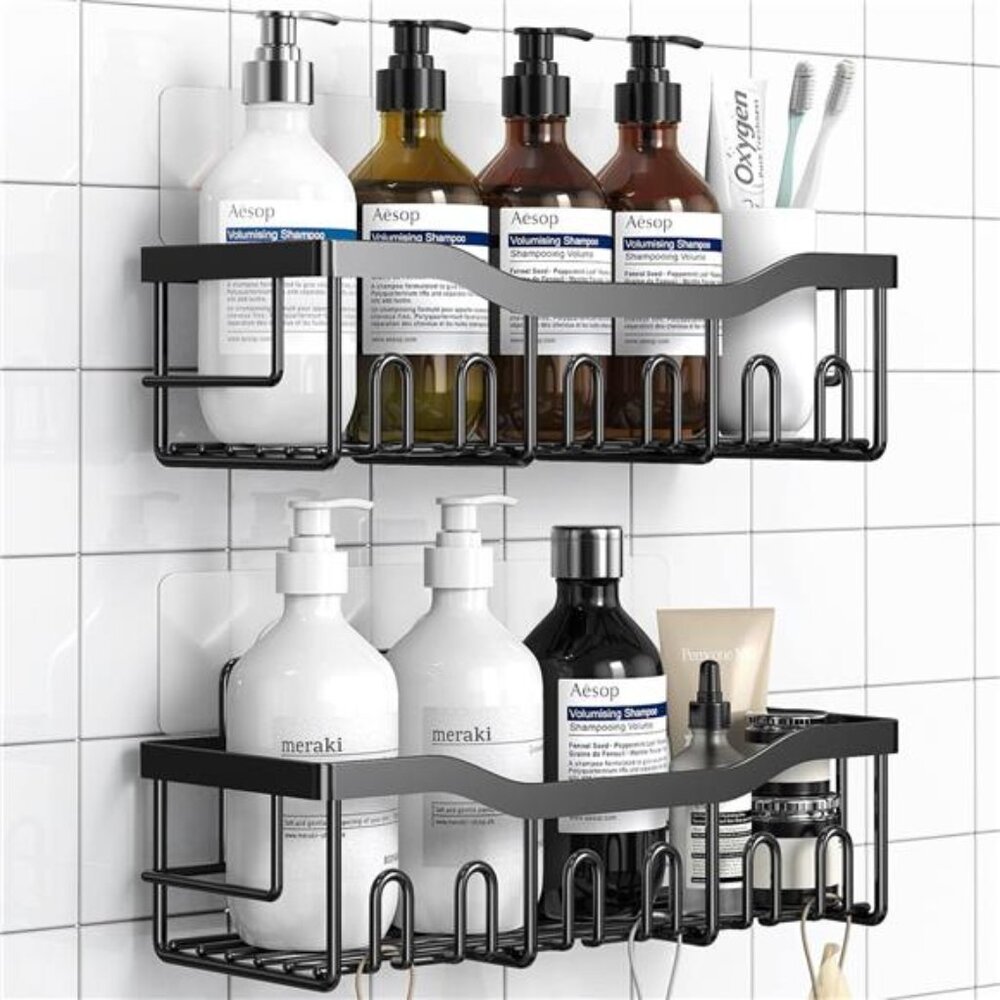 Shower Caddy 2 Pack,Adhesive Shower Organizer for Bathroom Storage&Home